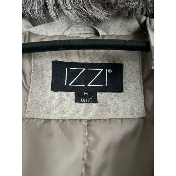 IZZI Collection Fox Fur Tan Hooded Women’s Winter Coat Size M - Picture 5 of 7